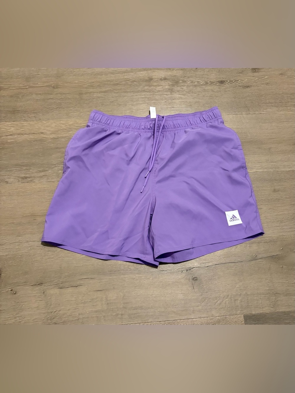 adidas Lavender Athletic Shorts with Blue Lining